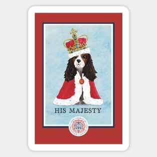 Funny King Charles Spaniel Coronation Print Sticker